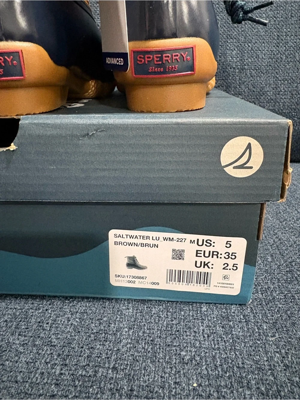 NIB- Women’s Sperry Saltwater Thinsulate Duck Lug Boot, Leather, Waterproof Sz 5